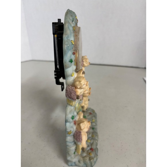 Vintage Flying Pig Cherub Angel Cloud Desk Clock Whimsical Kitsch Decor Untested - Picture 4 of 5